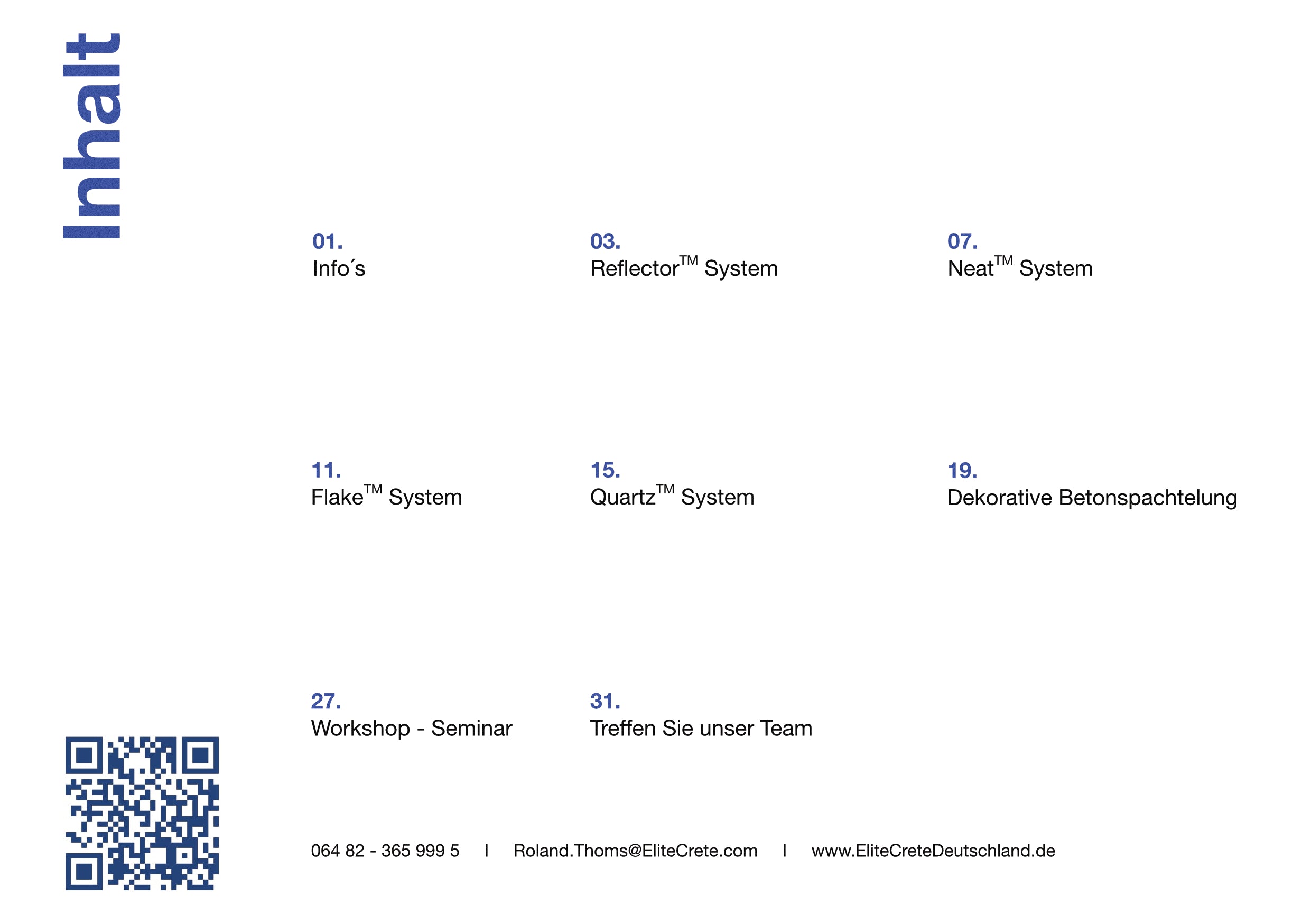 Katalog Elite Crete Systems Deutschland