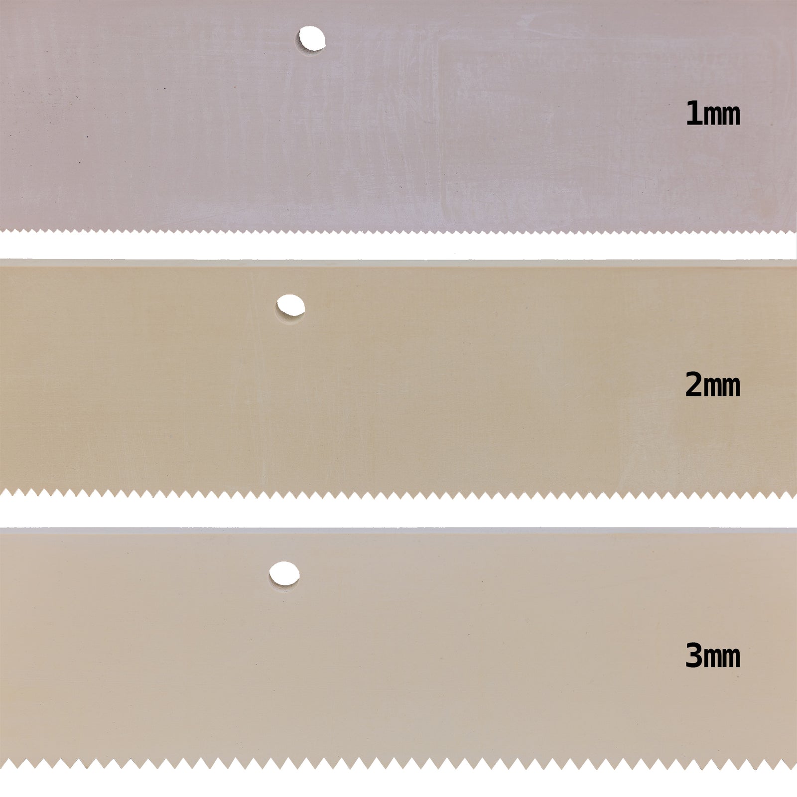 Ersatz-Gummi für Rakel Halter 580 mm breit mit 1 - 3 mm Gummi-Zahnung